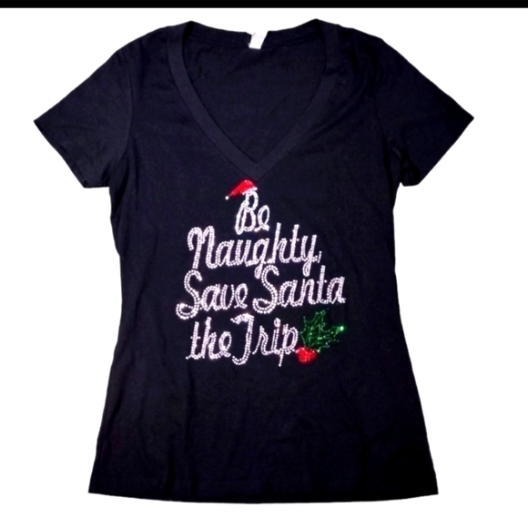Be Naughty, Save Santa The Trip Top NWOT - Picture 1 of 3